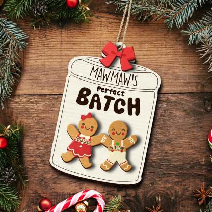 Grandma Grandpa Mom Dad Perfect Patch - Gift For Mom, Dad, Grandparents - Personalized 2-Layered Wooden Ornament