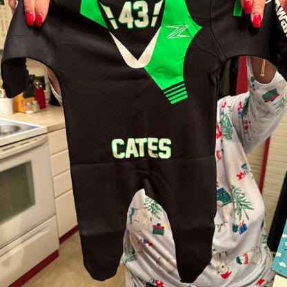 Baby personalized race sleep suit