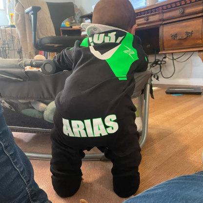 Baby personalized race sleep suit