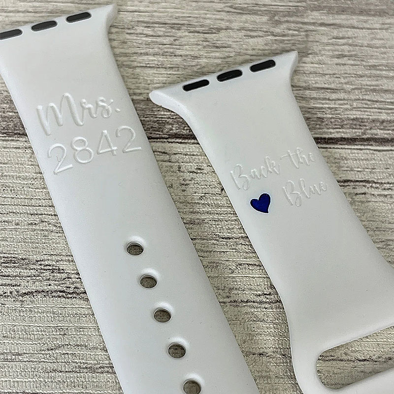 Back The Blue Engraved Apple Watch Band