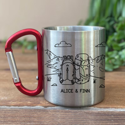 Backpack Personalized Carabiner Mug Trail Hiking Camp Cup