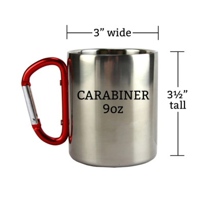 Backpack Personalized Carabiner Mug Trail Hiking Camp Cup