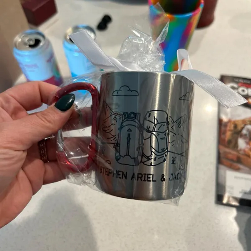 Backpack Personalized Carabiner Mug Trail Hiking Camp Cup