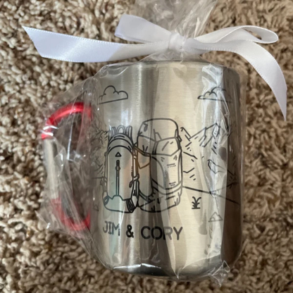 Backpack Personalized Carabiner Mug Trail Hiking Camp Cup
