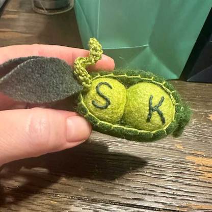Personalized Two Peas in a Pod, Anniversary Gift Wool