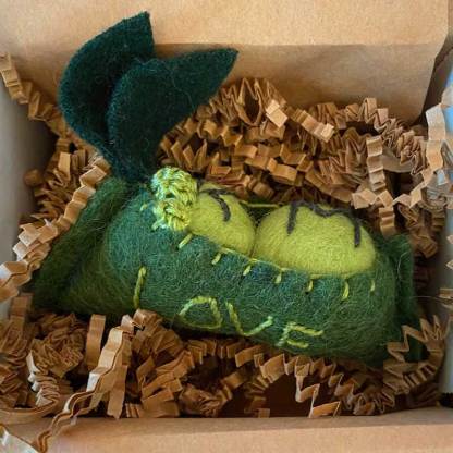 Personalized Two Peas in a Pod, Anniversary Gift Wool