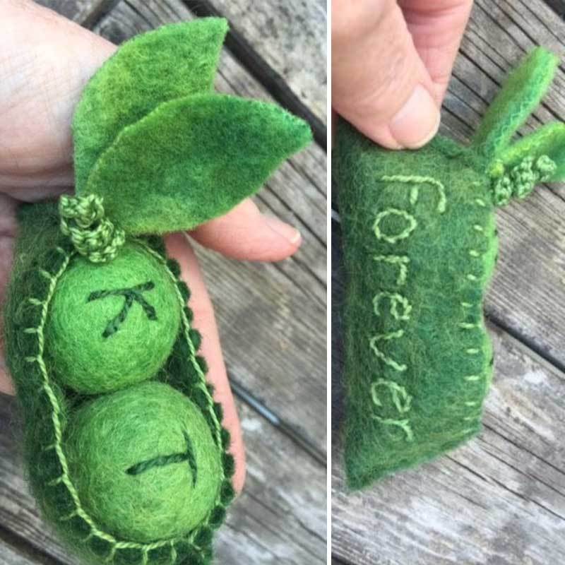 Personalized Two Peas in a Pod, Anniversary Gift Wool