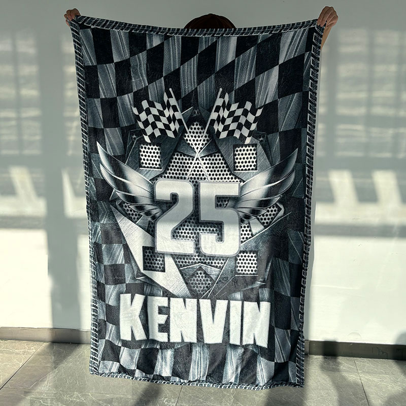 Personalized Name and Number Racing Blanket