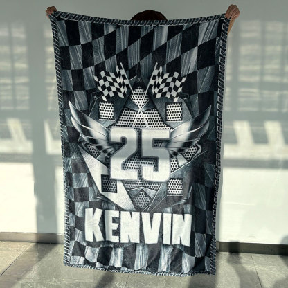 Personalized Name and Number Racing Blanket