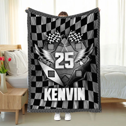 Personalized Name and Number Racing Blanket