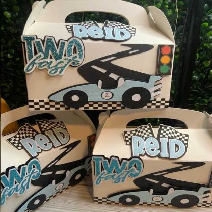 Race Car Party Boxes, Custom Speedy Car Party Boxes