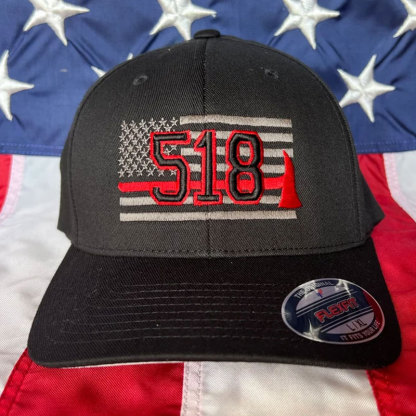 Personalization Thin Red Line Axe Firefighter 3D Station Number Block Cap