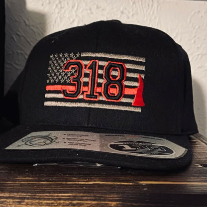 Personalization Thin Red Line Axe Firefighter 3D Station Number Block Cap