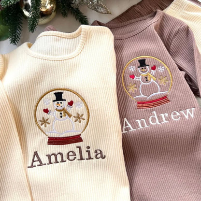 Christmas Reindeer, Snow Globe Pajama For Kids Personalised