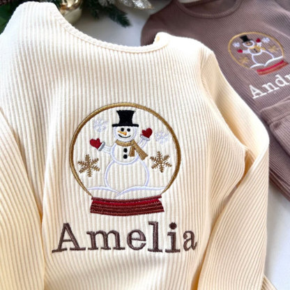 Christmas Reindeer, Snow Globe Pajama For Kids Personalised
