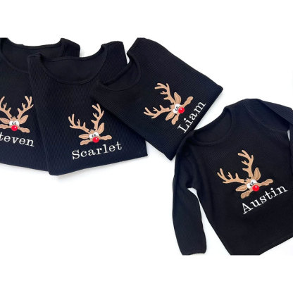 Christmas Reindeer, Snow Globe Pajama For Kids Personalised