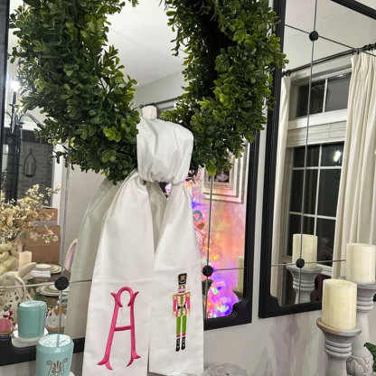Christmas Tree Wreath Sash with Monogram