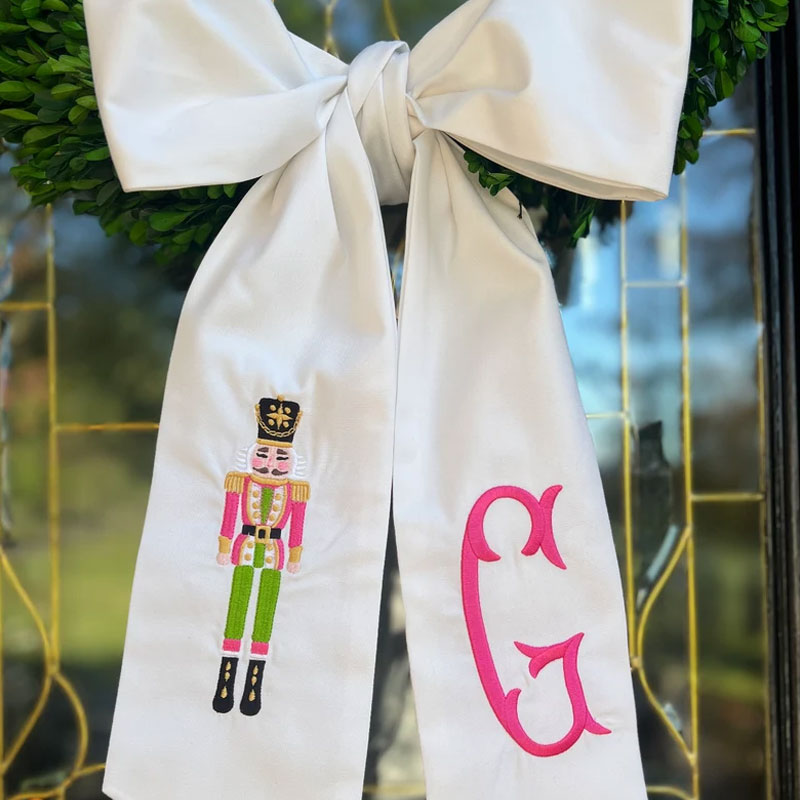 Christmas Tree Wreath Sash with Monogram