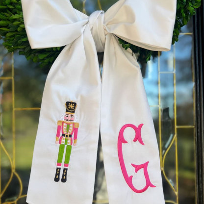 Christmas Tree Wreath Sash with Monogram