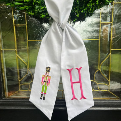 Christmas Tree Wreath Sash with Monogram
