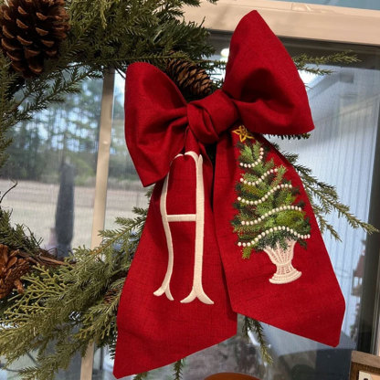 Christmas Tree Wreath Sash with Monogram
