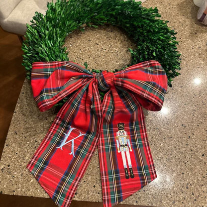 Christmas Tree Wreath Sash with Monogram