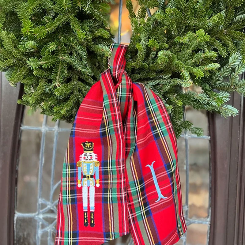 Christmas Tree Wreath Sash with Monogram