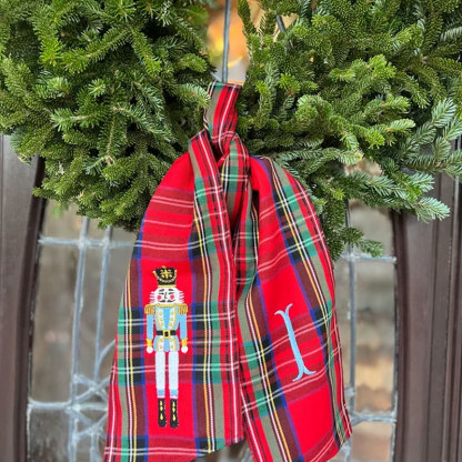 Christmas Tree Wreath Sash with Monogram