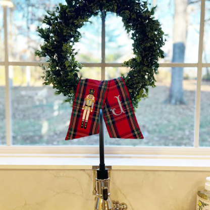 Christmas Tree Wreath Sash with Monogram
