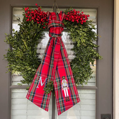 Christmas Tree Wreath Sash with Monogram
