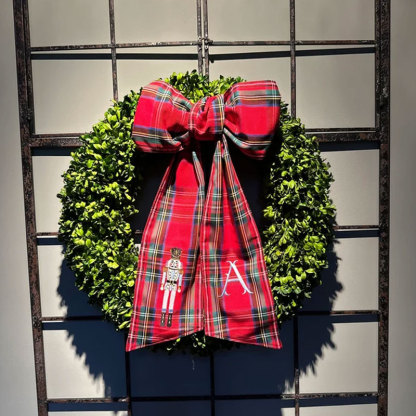 Christmas Tree Wreath Sash with Monogram