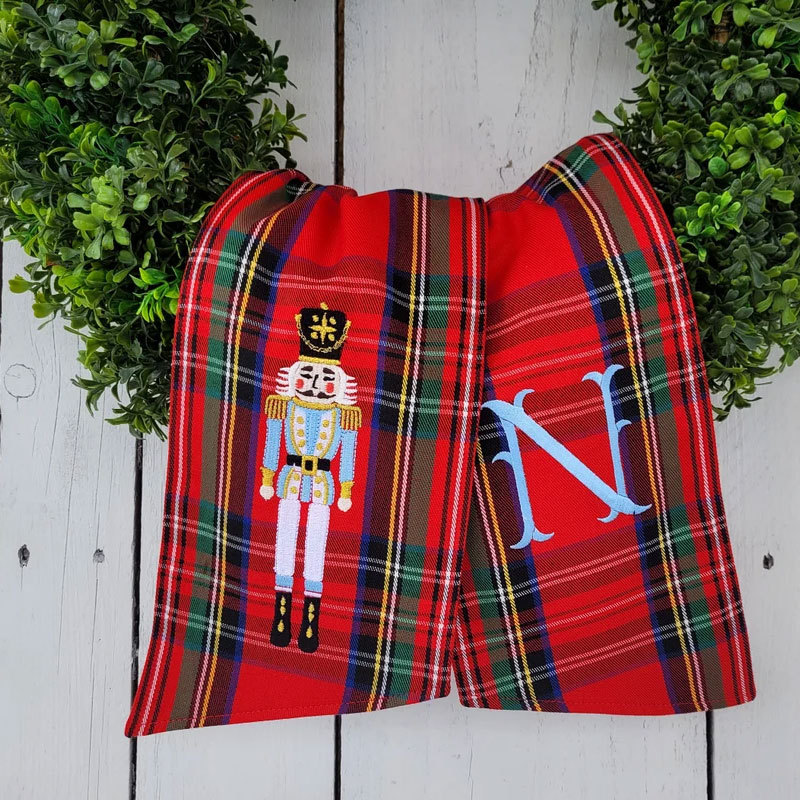 Christmas Tree Wreath Sash with Monogram