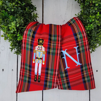 Christmas Tree Wreath Sash with Monogram
