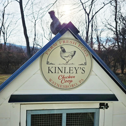 Custom Farm Fresh Eggs Round Wooden Sign