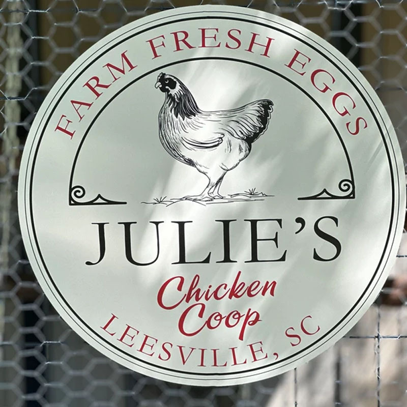Custom Farm Fresh Eggs Round Wooden Sign