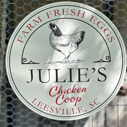 Custom Farm Fresh Eggs Round Wooden Sign