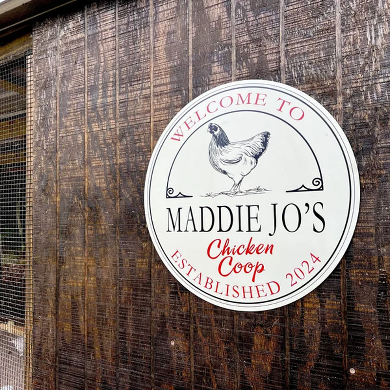 Custom Farm Fresh Eggs Round Wooden Sign
