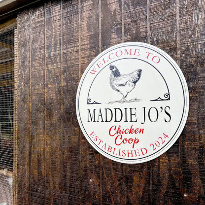 Custom Farm Fresh Eggs Round Wooden Sign