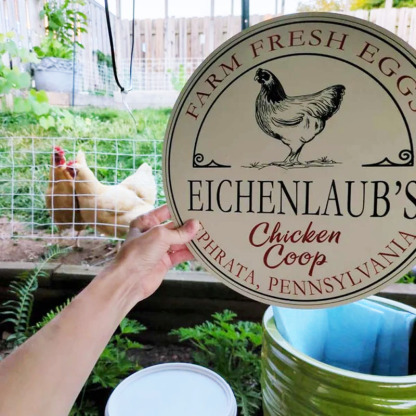 Custom Farm Fresh Eggs Round Wooden Sign