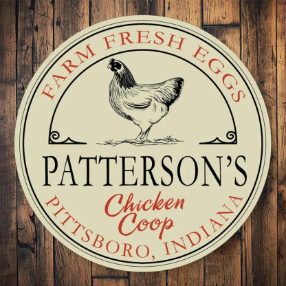 Custom Farm Fresh Eggs Round Wooden Sign