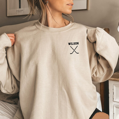 Custom Hockey Crewneck Sweatshirt Personalized Gift Hockey