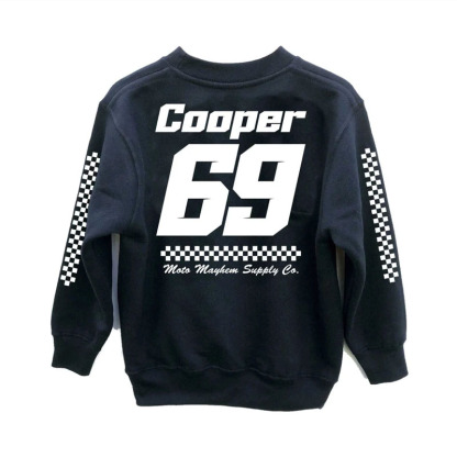 Custom Kids Race Name & Number Motorsport Sweatshirt