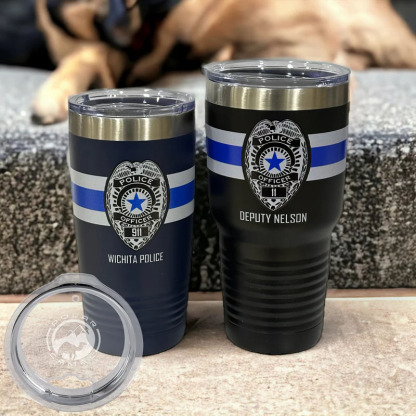 Custom Police Badge Stainless Steel Insulated Tumbler