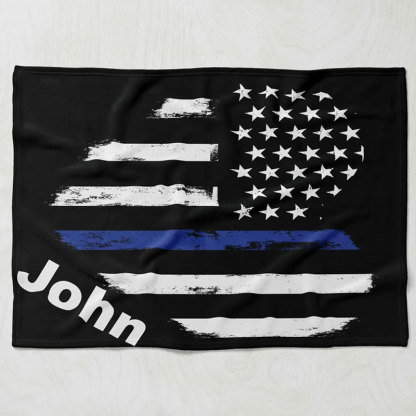 Custom Police blanket American Flag Back The Blue Gift
