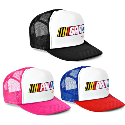 Custom Racing  Cap Retro Racing Trucker Race Day Cap
