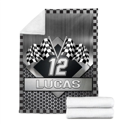 Custom Racing Name Number Soft Blanket