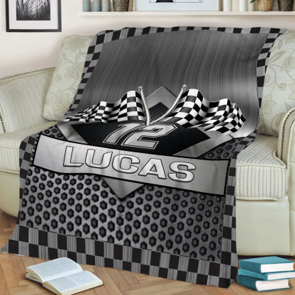 Custom Racing Name Number Soft Blanket
