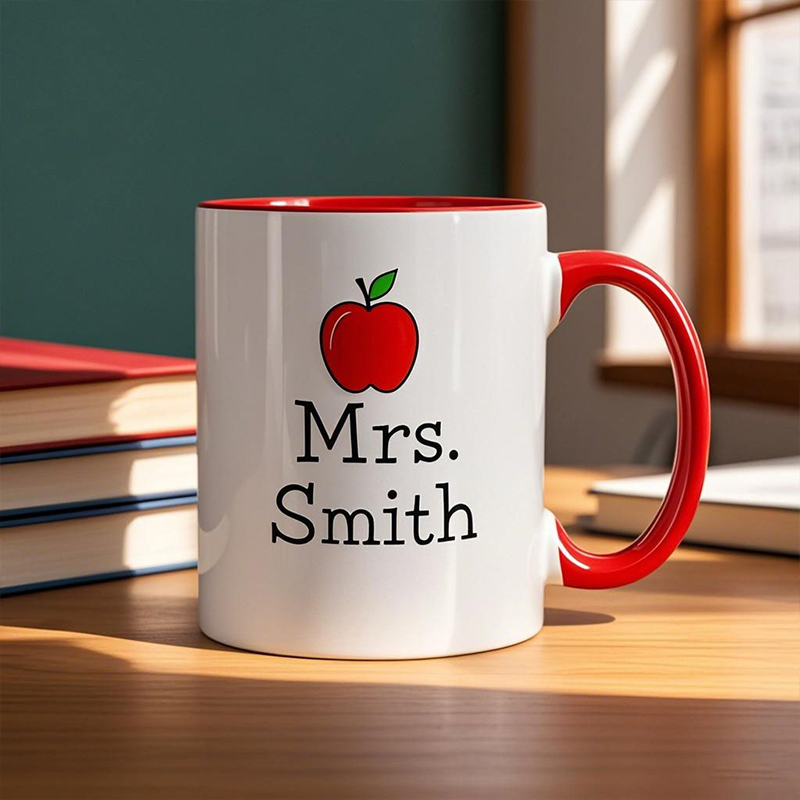 Custom Teacher Mug Apple Design