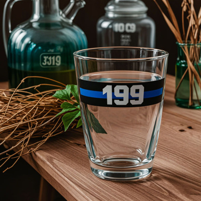 Custom Thin Blue Line Police Glass