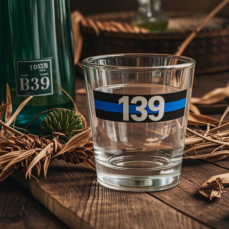 Custom Thin Blue Line Police Glass